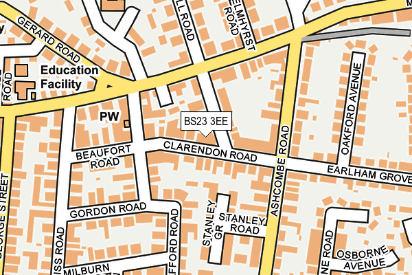 BS23 3EE map - OS OpenMap – Local (Ordnance Survey)