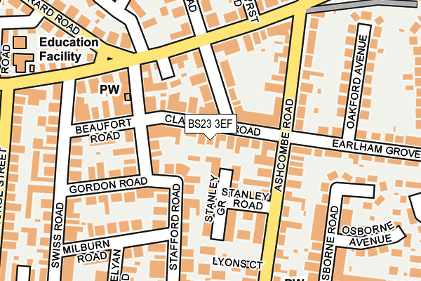 BS23 3EF map - OS OpenMap – Local (Ordnance Survey)