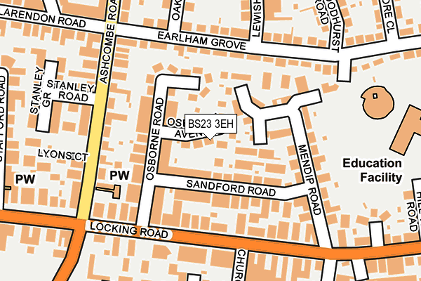 BS23 3EH map - OS OpenMap – Local (Ordnance Survey)