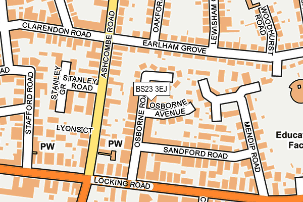 BS23 3EJ map - OS OpenMap – Local (Ordnance Survey)