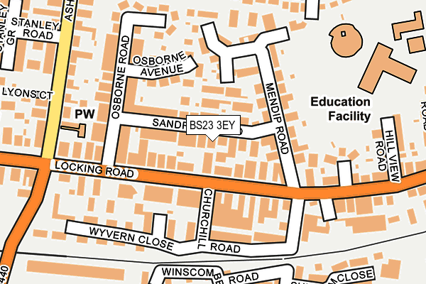 BS23 3EY map - OS OpenMap – Local (Ordnance Survey)