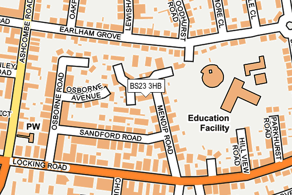 BS23 3HB map - OS OpenMap – Local (Ordnance Survey)