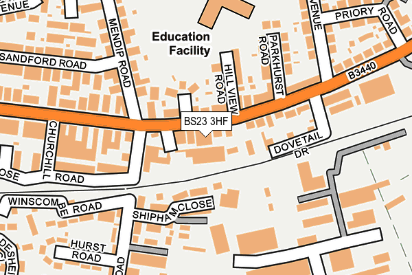 BS23 3HF map - OS OpenMap – Local (Ordnance Survey)