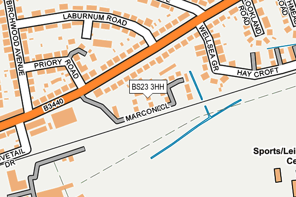 BS23 3HH map - OS OpenMap – Local (Ordnance Survey)