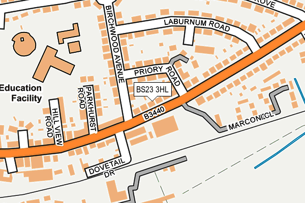 BS23 3HL map - OS OpenMap – Local (Ordnance Survey)