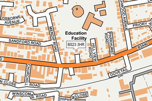 BS23 3HR map - OS OpenMap – Local (Ordnance Survey)