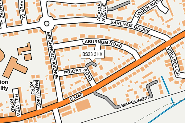 BS23 3HX map - OS OpenMap – Local (Ordnance Survey)