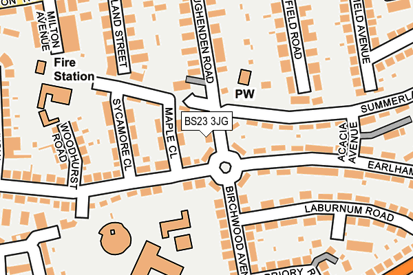 BS23 3JG map - OS OpenMap – Local (Ordnance Survey)