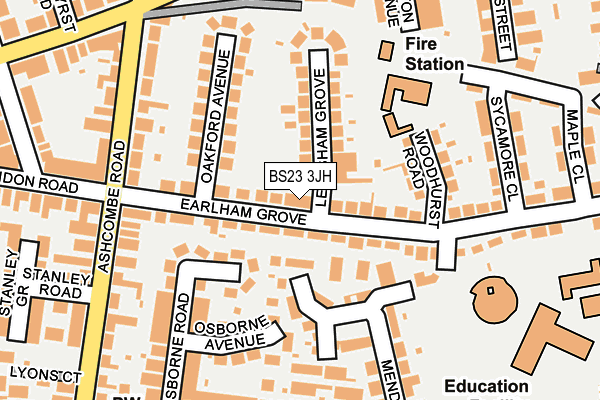 BS23 3JH map - OS OpenMap – Local (Ordnance Survey)