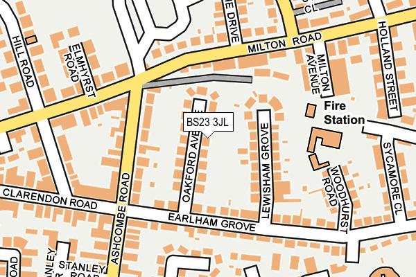BS23 3JL map - OS OpenMap – Local (Ordnance Survey)