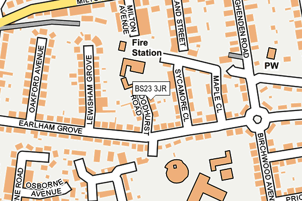 BS23 3JR map - OS OpenMap – Local (Ordnance Survey)