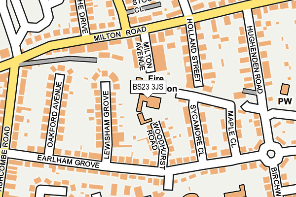 BS23 3JS map - OS OpenMap – Local (Ordnance Survey)