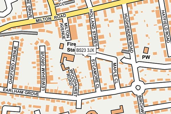 BS23 3JX map - OS OpenMap – Local (Ordnance Survey)
