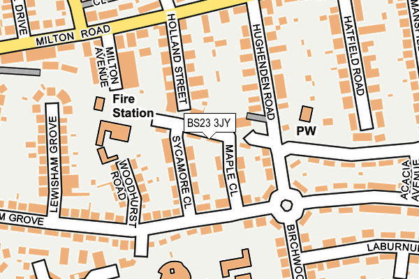 BS23 3JY map - OS OpenMap – Local (Ordnance Survey)