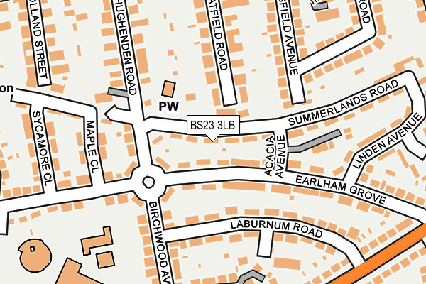 BS23 3LB map - OS OpenMap – Local (Ordnance Survey)