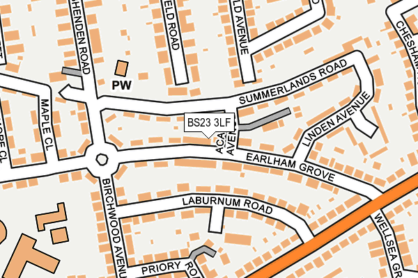 BS23 3LF map - OS OpenMap – Local (Ordnance Survey)