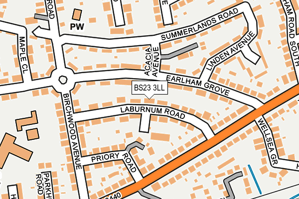 BS23 3LL map - OS OpenMap – Local (Ordnance Survey)