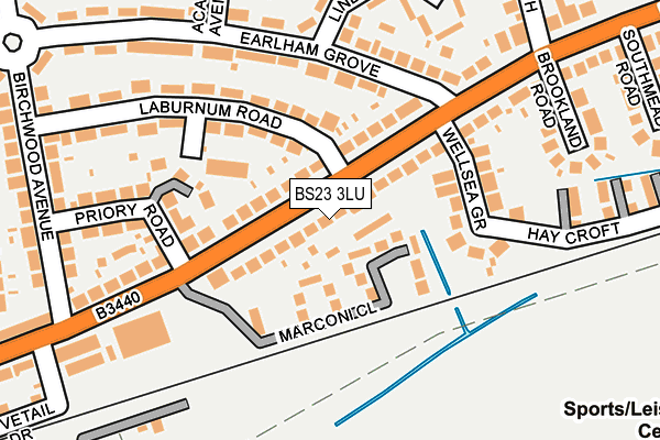 BS23 3LU map - OS OpenMap – Local (Ordnance Survey)