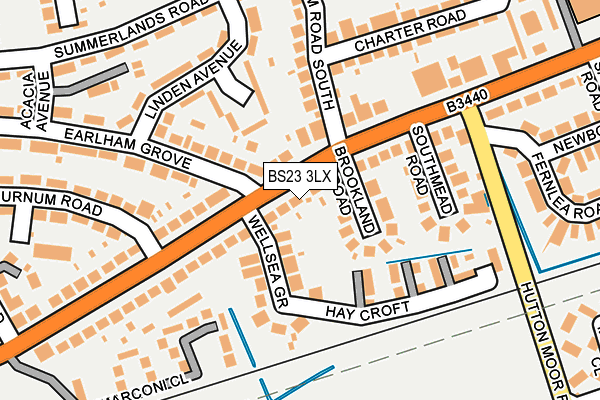BS23 3LX map - OS OpenMap – Local (Ordnance Survey)