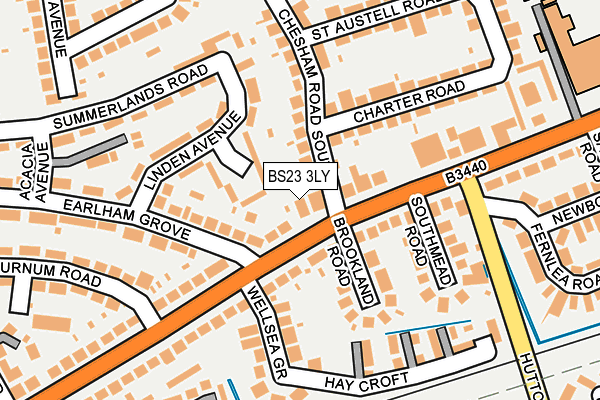 BS23 3LY map - OS OpenMap – Local (Ordnance Survey)