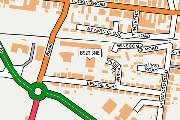 BS23 3NE map - OS OpenMap – Local (Ordnance Survey)