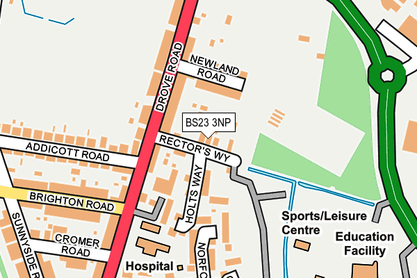 BS23 3NP map - OS OpenMap – Local (Ordnance Survey)
