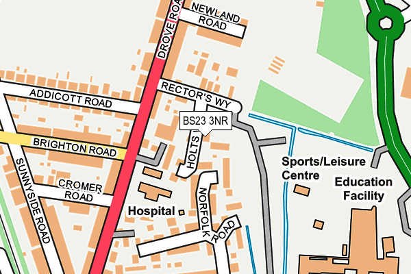 BS23 3NR map - OS OpenMap – Local (Ordnance Survey)