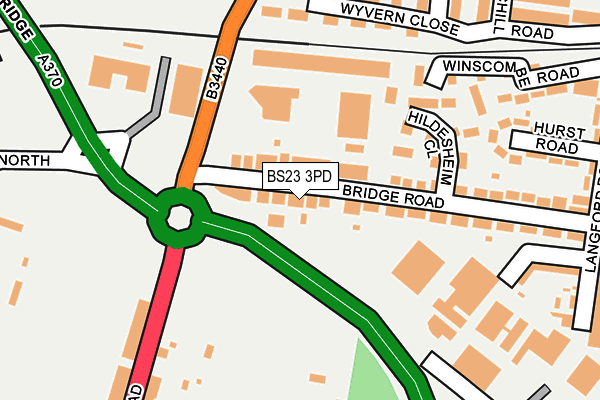 BS23 3PD map - OS OpenMap – Local (Ordnance Survey)
