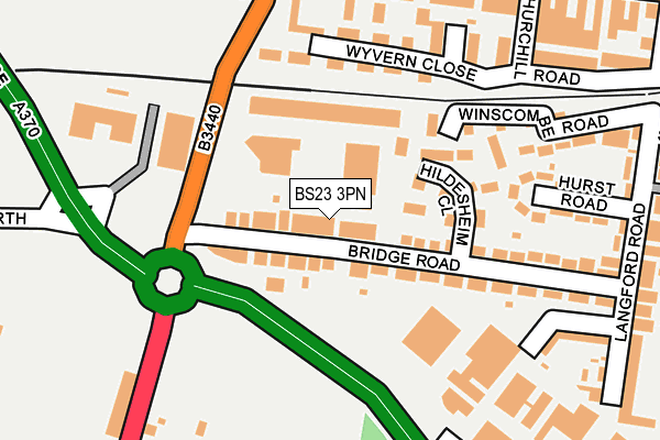 BS23 3PN map - OS OpenMap – Local (Ordnance Survey)