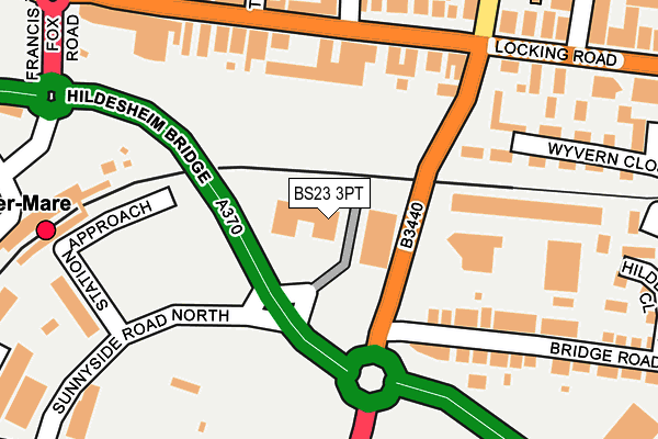 BS23 3PT map - OS OpenMap – Local (Ordnance Survey)