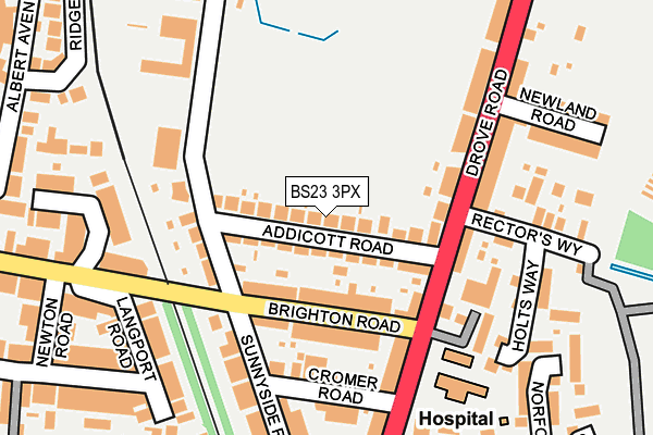 BS23 3PX map - OS OpenMap – Local (Ordnance Survey)