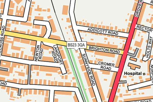 BS23 3QA map - OS OpenMap – Local (Ordnance Survey)