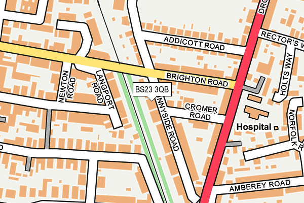 BS23 3QB map - OS OpenMap – Local (Ordnance Survey)