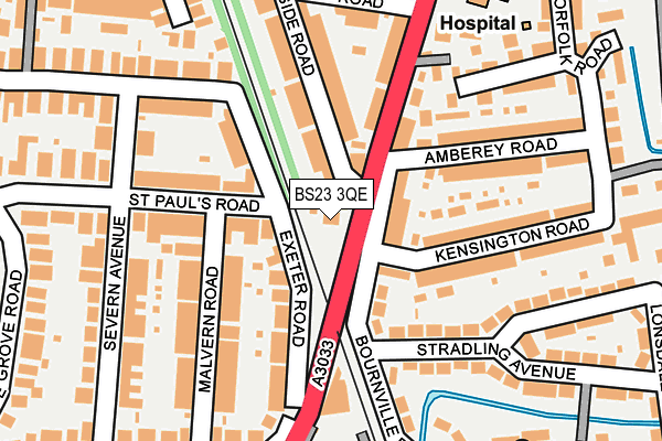 BS23 3QE map - OS OpenMap – Local (Ordnance Survey)