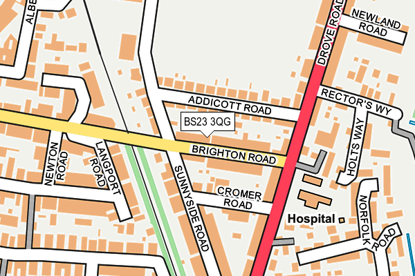 BS23 3QG map - OS OpenMap – Local (Ordnance Survey)