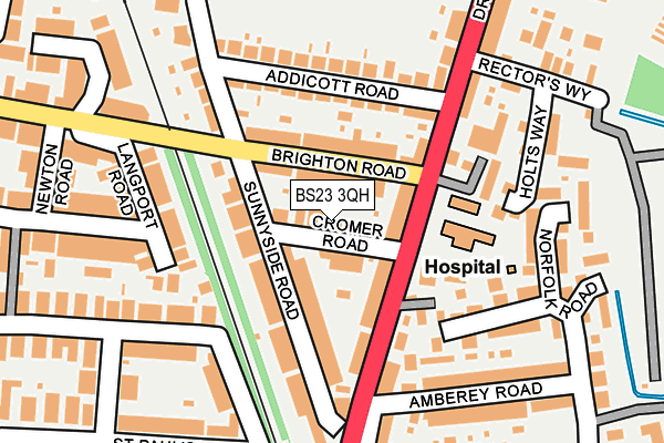 BS23 3QH map - OS OpenMap – Local (Ordnance Survey)