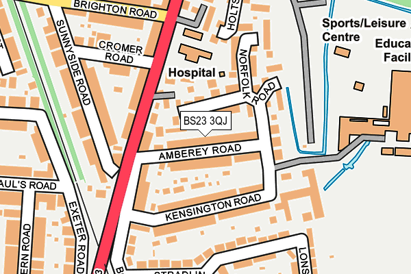 BS23 3QJ map - OS OpenMap – Local (Ordnance Survey)