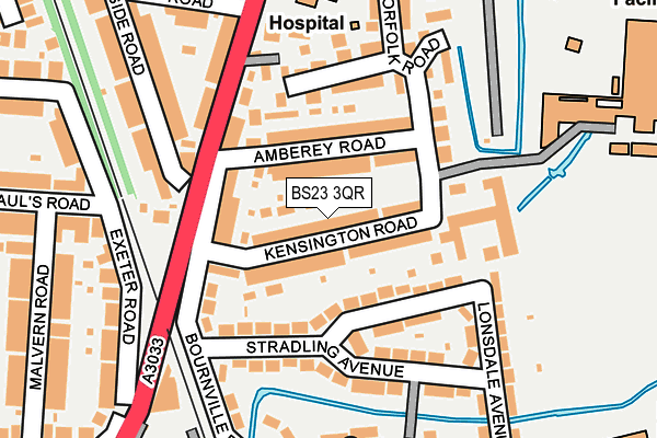 BS23 3QR map - OS OpenMap – Local (Ordnance Survey)