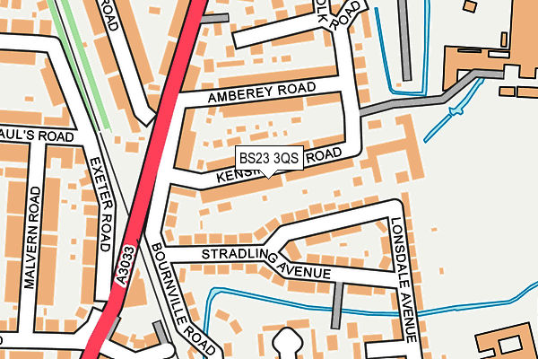 BS23 3QS map - OS OpenMap – Local (Ordnance Survey)