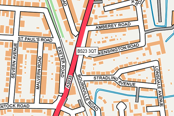 BS23 3QT map - OS OpenMap – Local (Ordnance Survey)