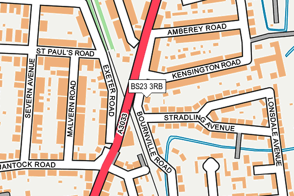 BS23 3RB map - OS OpenMap – Local (Ordnance Survey)