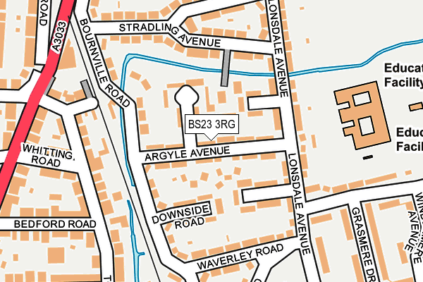 BS23 3RG map - OS OpenMap – Local (Ordnance Survey)
