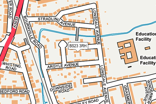 BS23 3RH map - OS OpenMap – Local (Ordnance Survey)