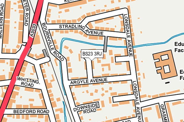 BS23 3RJ map - OS OpenMap – Local (Ordnance Survey)