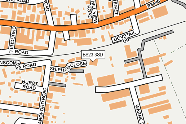 BS23 3SD map - OS OpenMap – Local (Ordnance Survey)