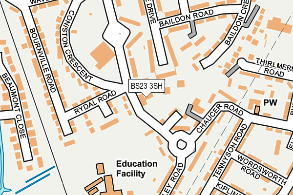 BS23 3SH map - OS OpenMap – Local (Ordnance Survey)