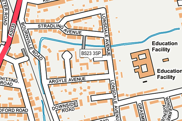 BS23 3SP map - OS OpenMap – Local (Ordnance Survey)