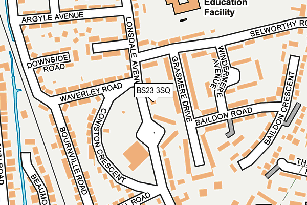 BS23 3SQ map - OS OpenMap – Local (Ordnance Survey)