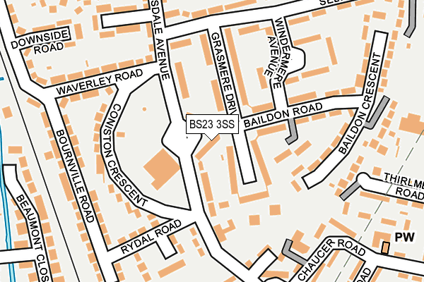 BS23 3SS map - OS OpenMap – Local (Ordnance Survey)