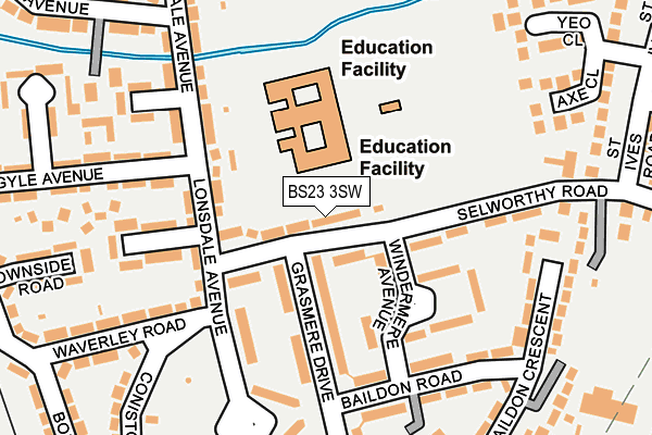 BS23 3SW map - OS OpenMap – Local (Ordnance Survey)